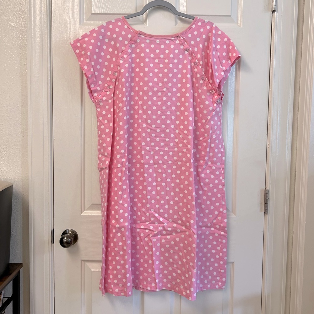 Polka Dot Delivery and Nursing Gown NWOT